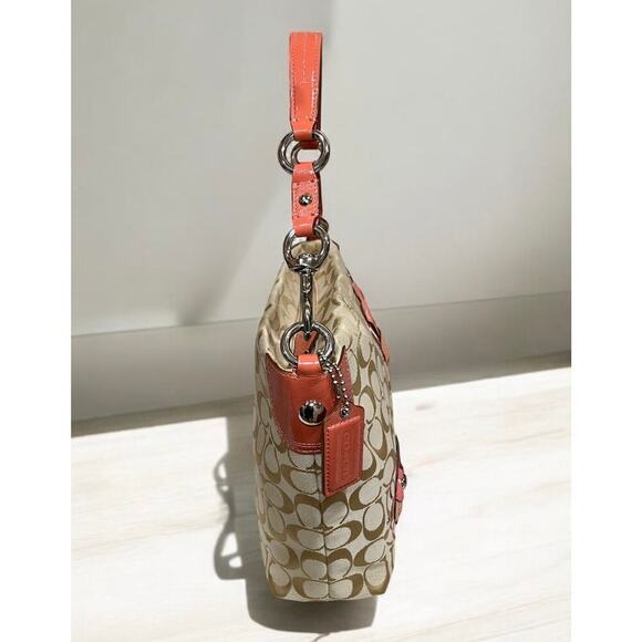 Y2K Coach F16879 Signature Floral Carly Hobo Bag & Corner Zip Wallet - Picture 4 of 13